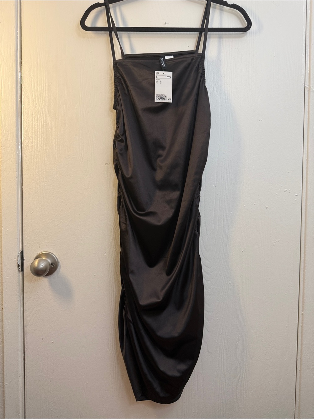 H&M Black Satin Midi Dress - NWT